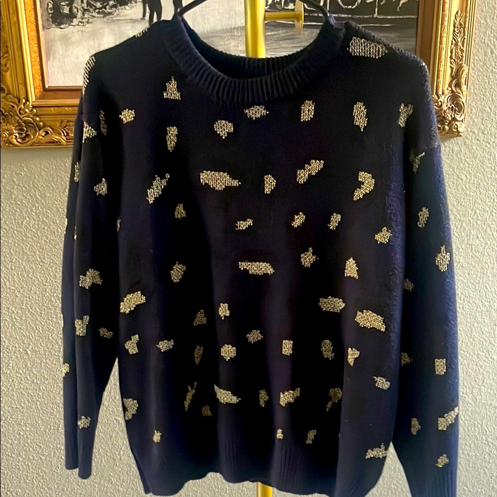 Kendall & Kylie Sweater with Gold Accents size Medium